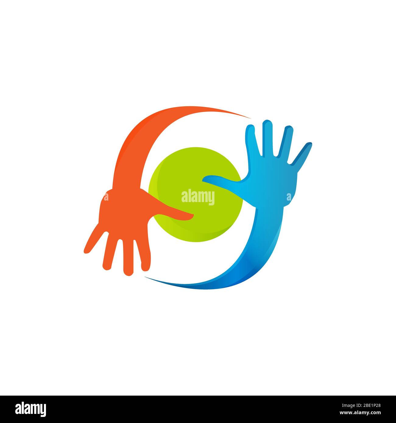 coloured vector people hand with 5 fingers on circle shape element for ...