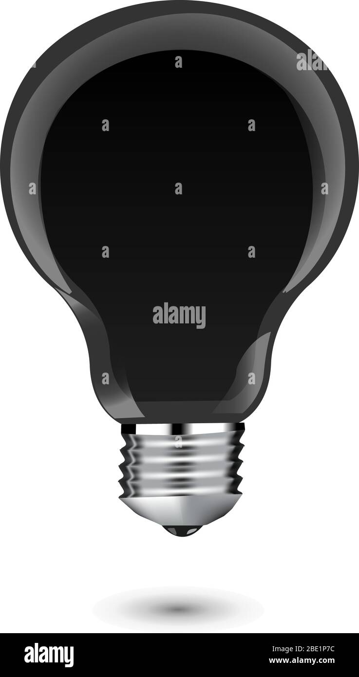 Black lightbulb, solid illustration Stock Vector