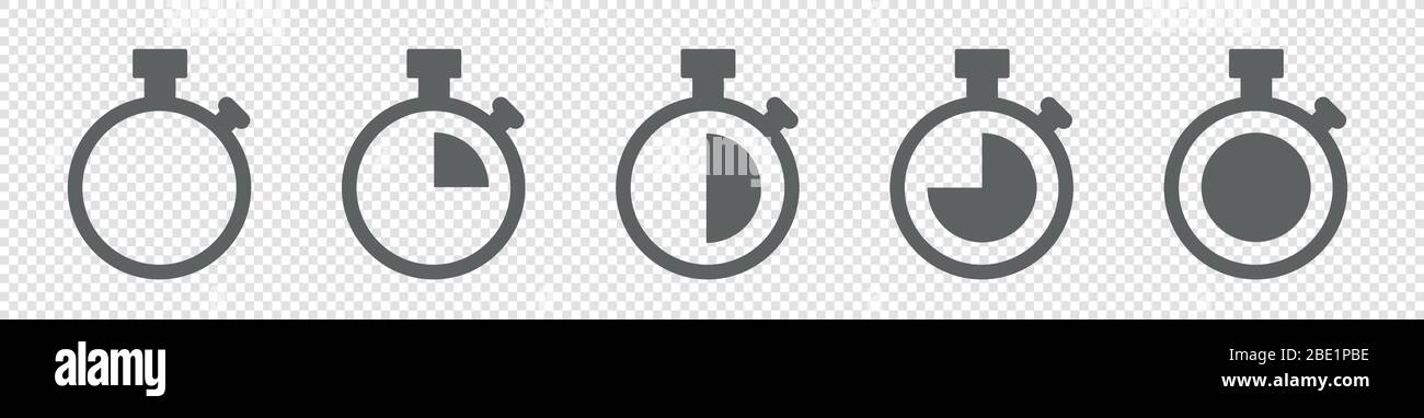 Set of Timer vector icons on transparent background. Countdown Timer ...