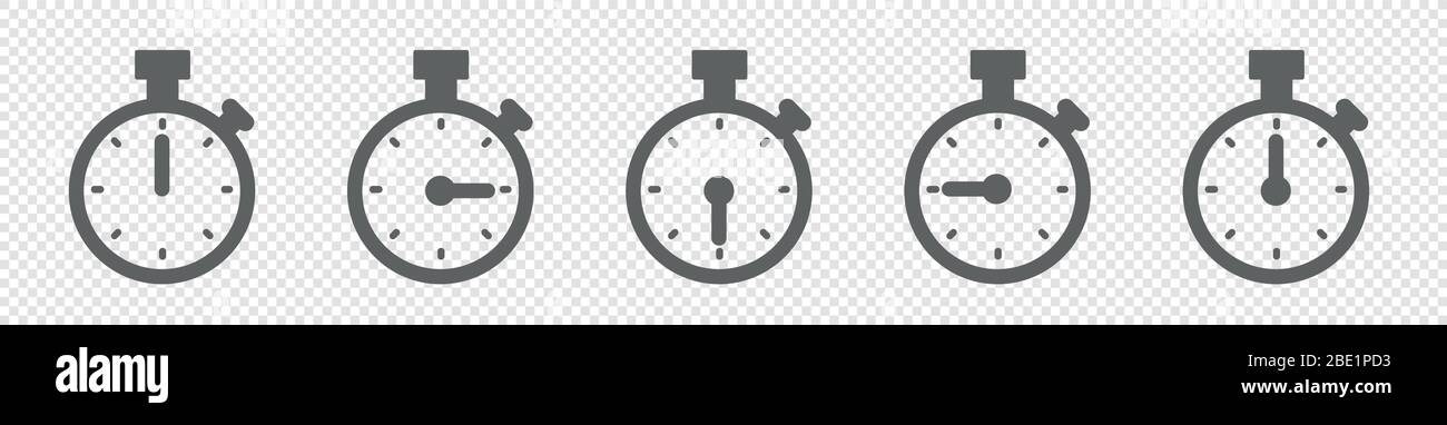 Set of Timer vector icons on transparent background. Countdown Timer ...