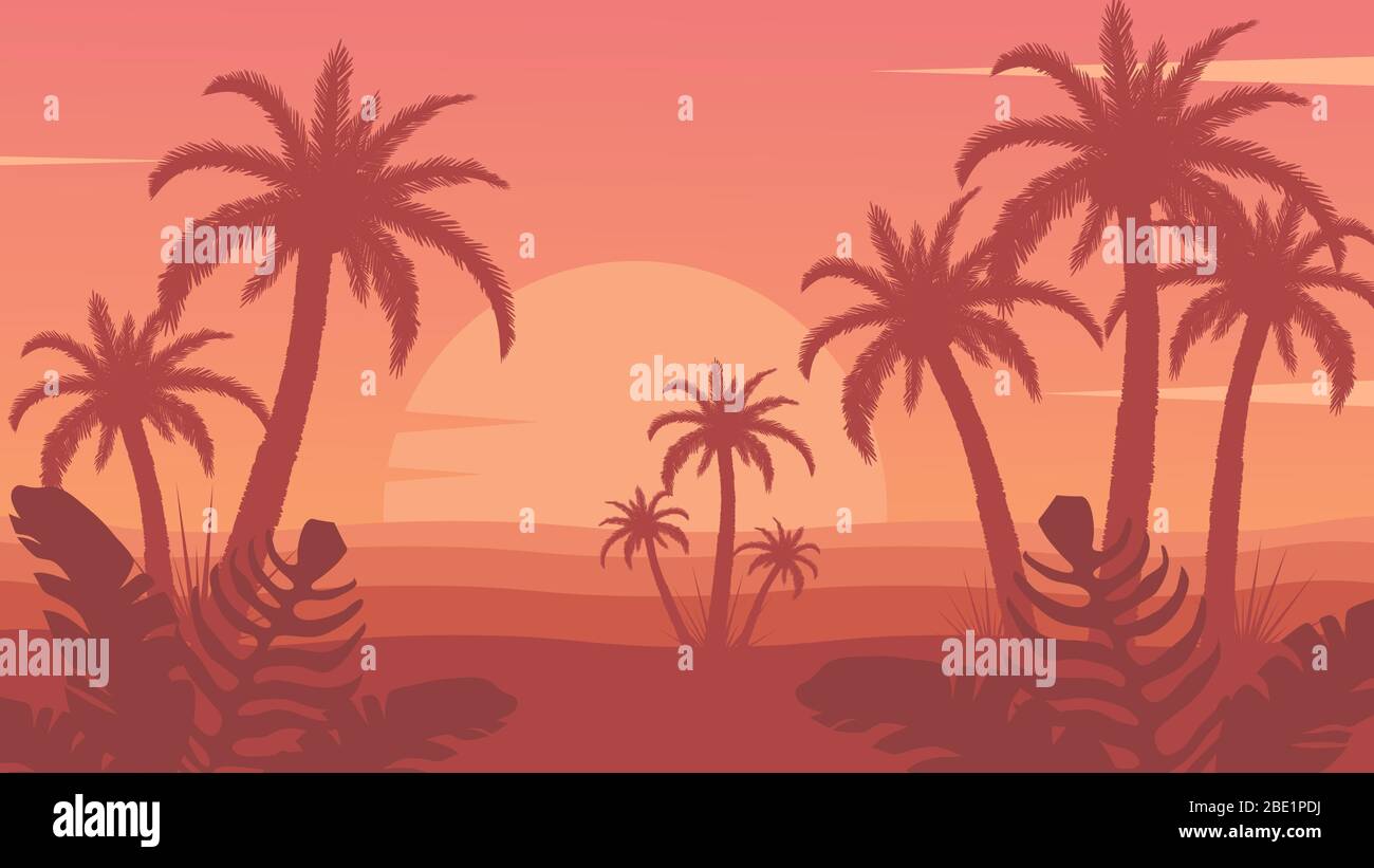Tropical palm trees near sea or ocean Stock Vector Image & Art - Alamy