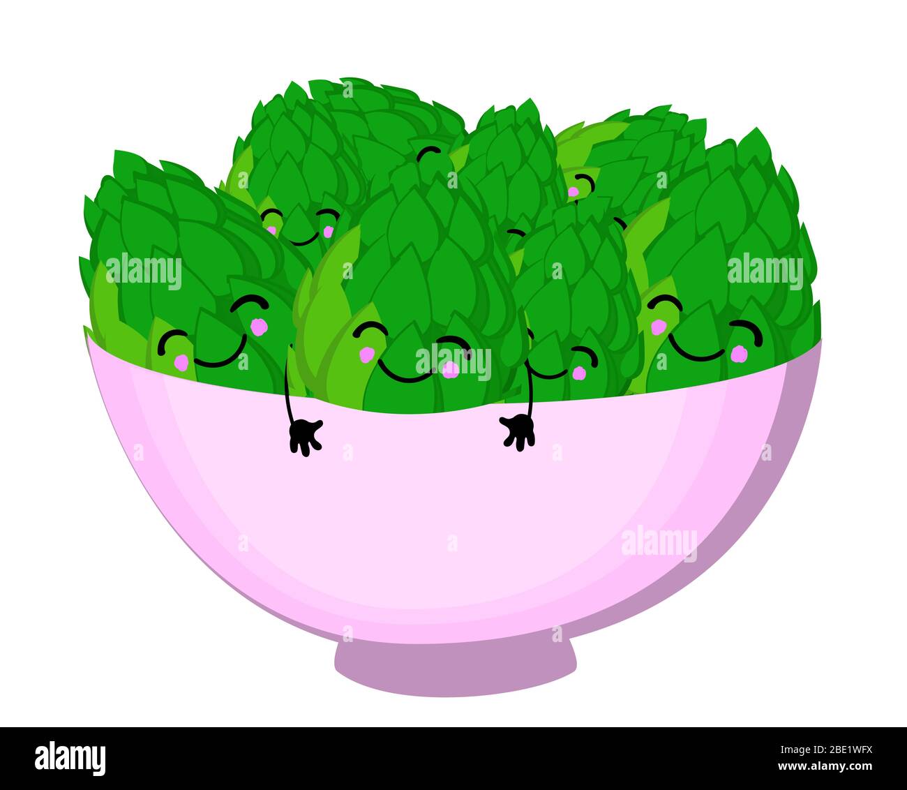 a plate with artichokes. Vector illustration on white background Stock Vector