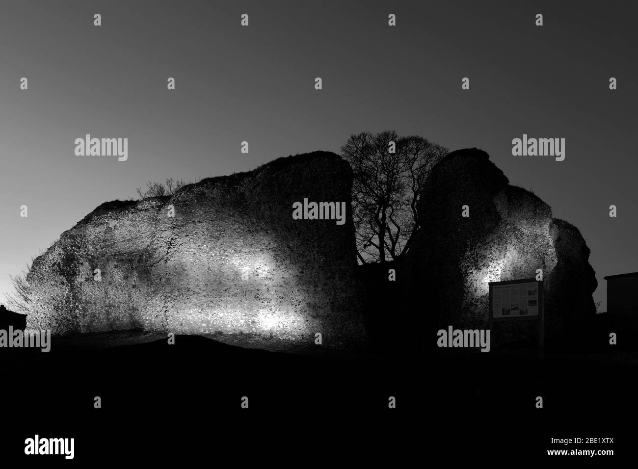 The ruins of Saffron Walden Castle, Saffron Walden town, Essex, England