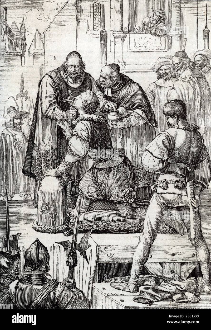 Guerre de Quatre Vingt ans (ou revolte des Pays Bas) (1568-1648): la decollation de Lamoral, comte d'Egmont, prince de Gavre (1522-1568), homme politi Stock Photo