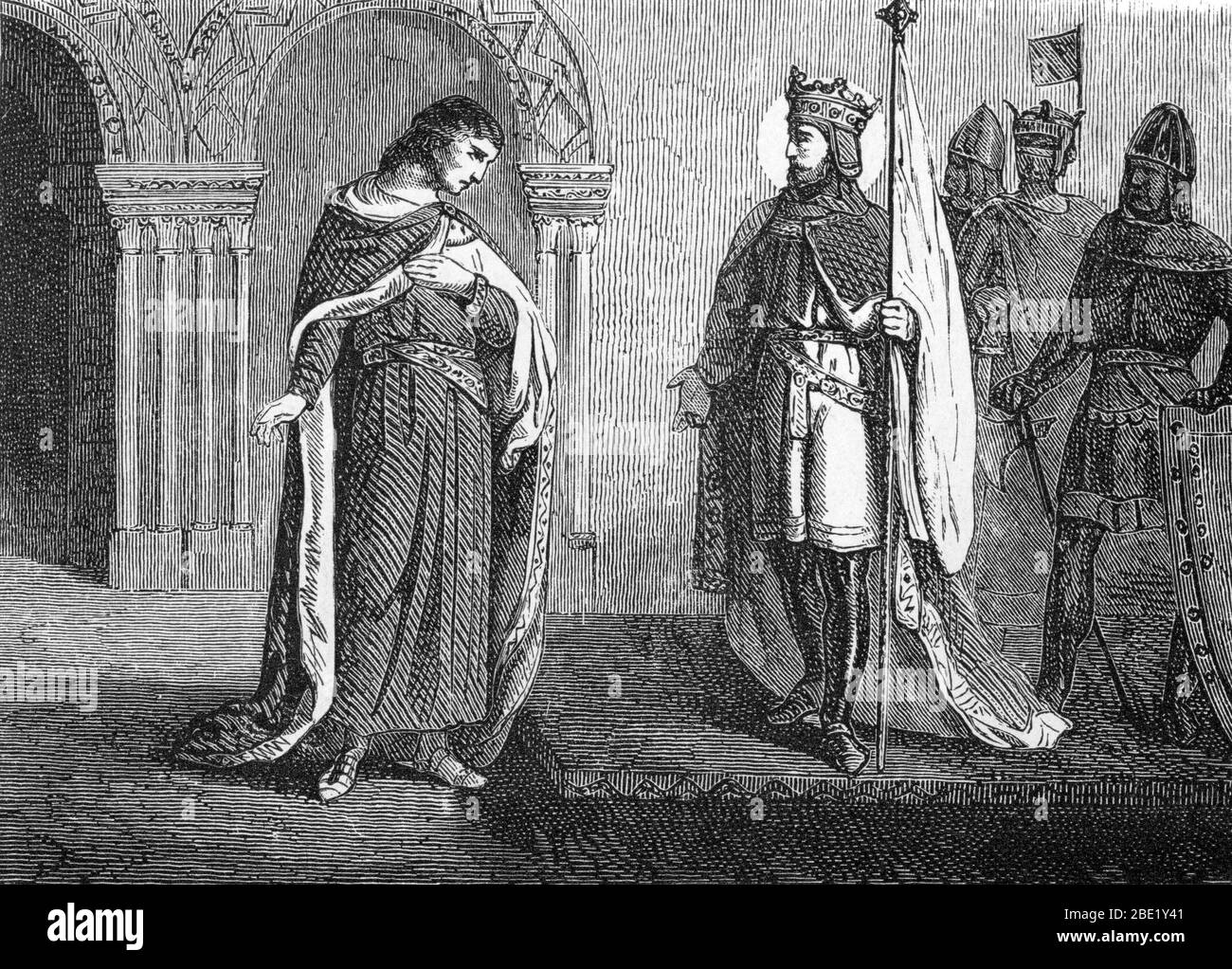 Representation de saint Edouard le confesseur (1004-1066) (Edward the Confessor) Engraving 19th century Private collection Stock Photo