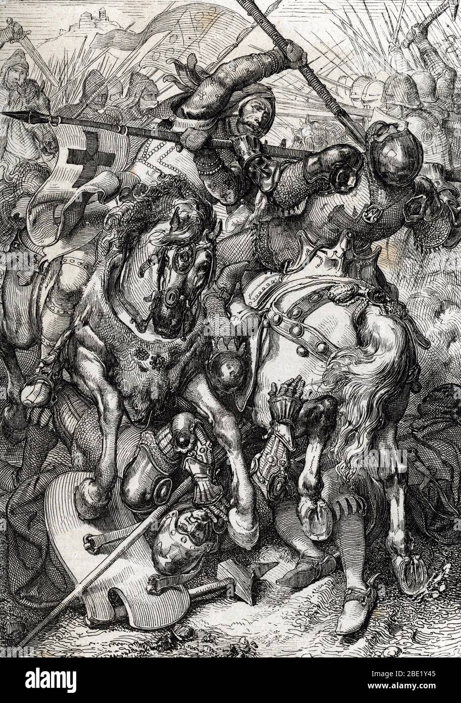 'La bataille de Grunwald ou premiere bataille de Tannenberg le 15 juillet 1410 dans le cadre de la Guerre du royaume de Pologne-Lituanie contre l'ordr Stock Photo