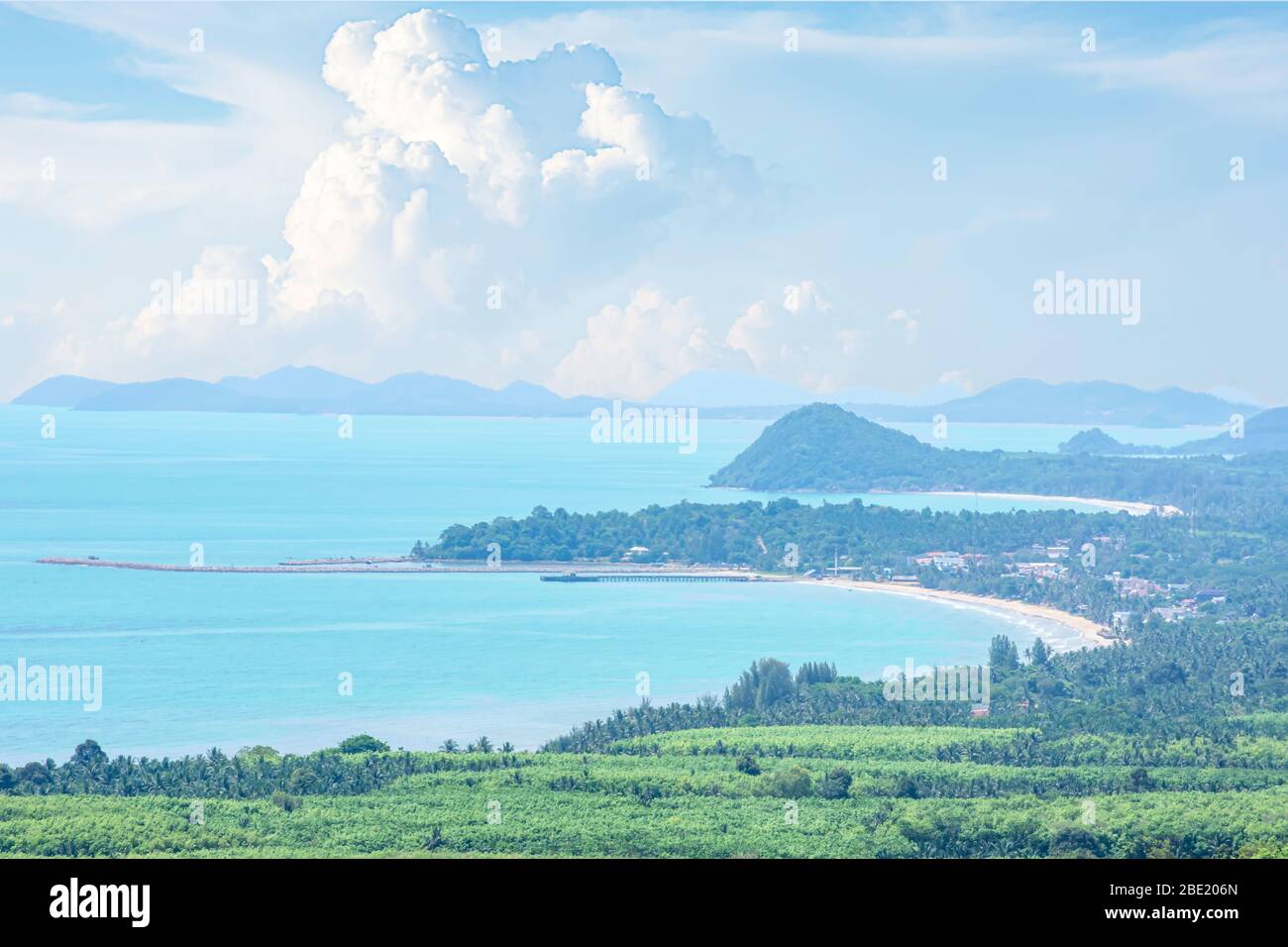Cityscape Saphli and bridge along Saphli Beach and mountain at Khao ...