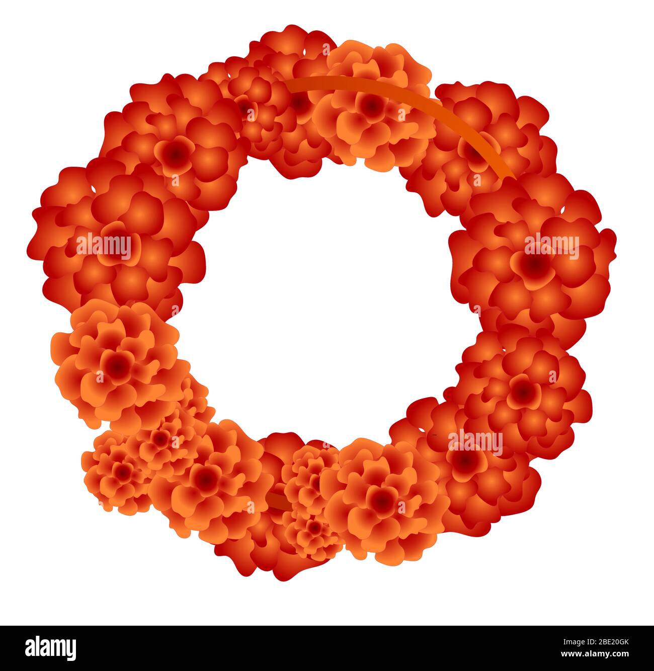 Frame with Chinese chrysanthemum on white background. Stock Vector