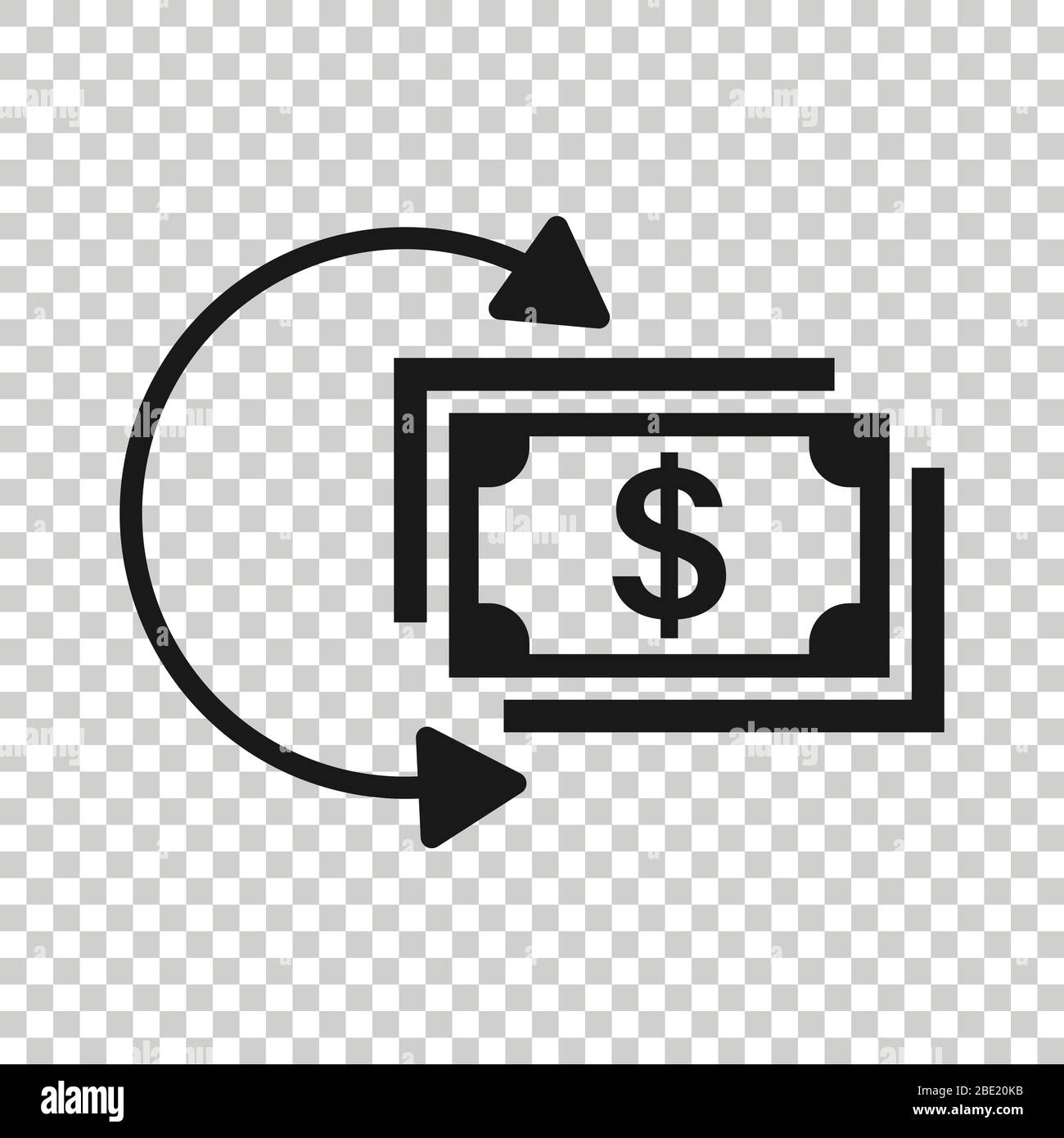 Income rate increase icon in flat style. Finance performance vector illustration on white isolated background. Coin with growth arrow business concept Stock Vector