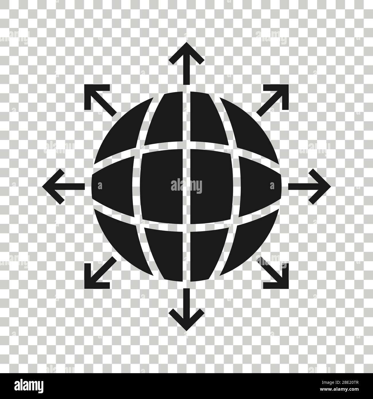 Earth planet icon in flat style. Globe geographic vector illustration ...