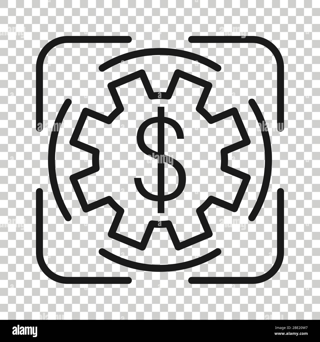 Money revenue icon in flat style. Dollar coin vector illustration on white isolated background. Finance structure business concept. Stock Vector