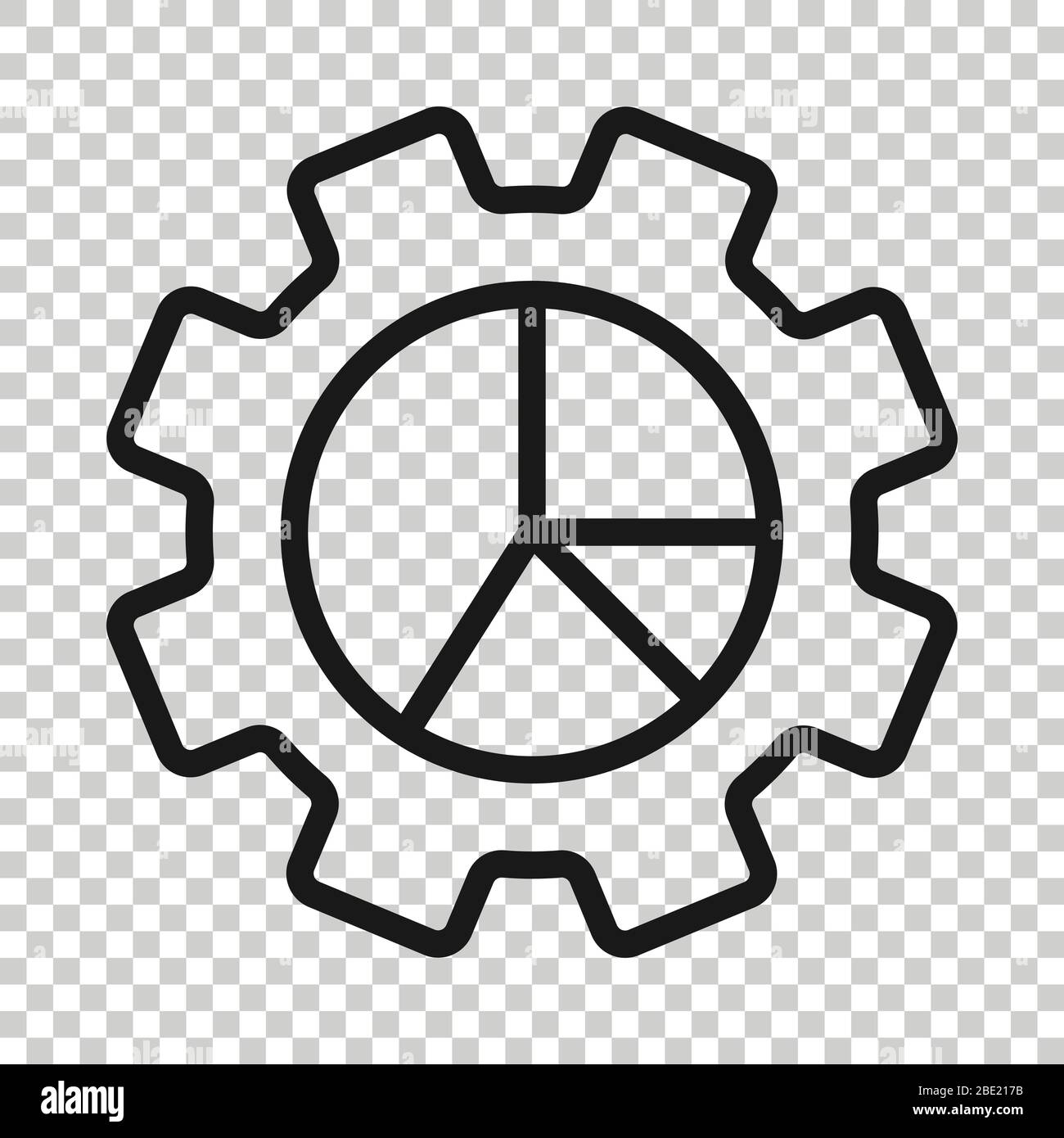 Workflow chart icon in flat style. Gear with diagram vector ...
