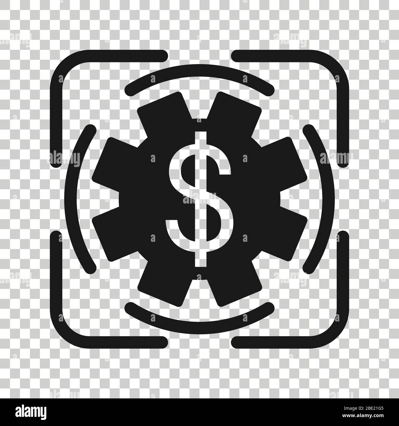 Money revenue icon in flat style. Dollar coin vector illustration on white isolated background. Finance structure business concept. Stock Vector