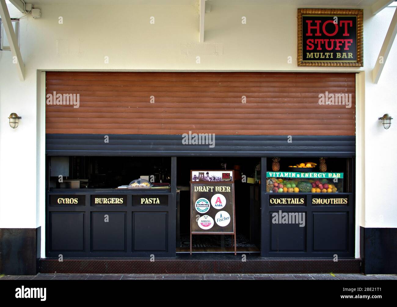 Local fast food restaurant preparing for the afternoon opening Stock Photo Alamy