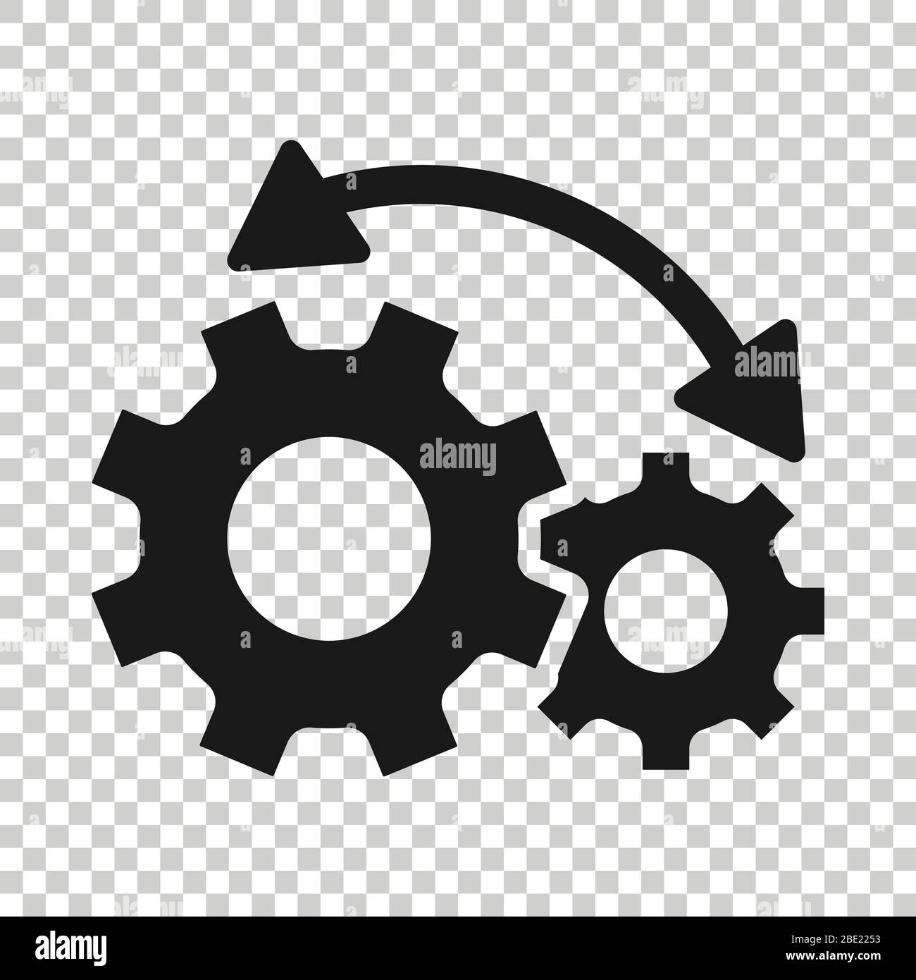 Workflow icon in flat style. Gear effective vector illustration on white isolated background. Process organization business concept. Stock Vector