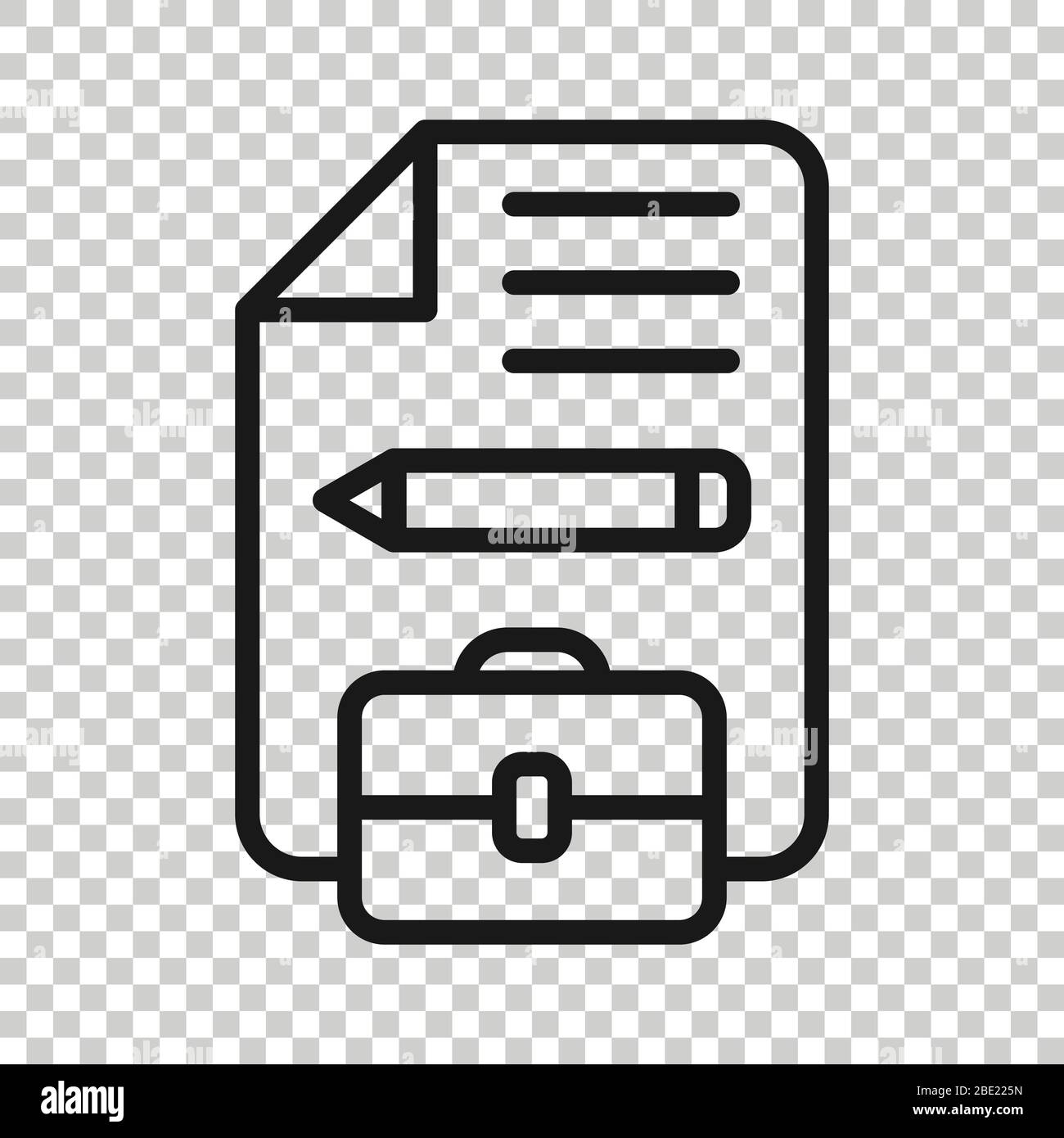 Document note with pen icon in flat style. Paper sheet pencil and ...