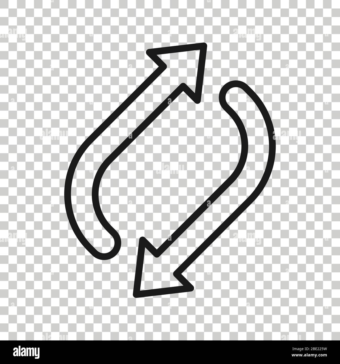 Arrow rotation icon in flat style. Sync action vector illustration on ...