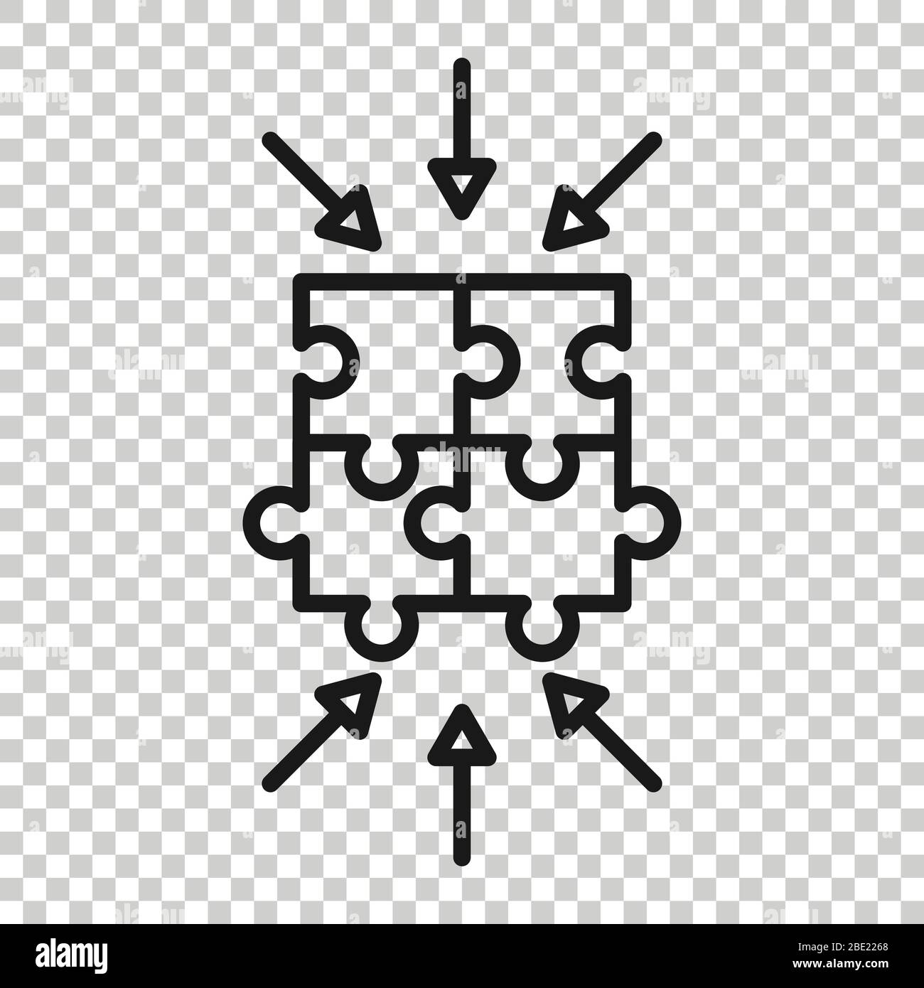 Puzzle jigsaw icon in flat style. Solution compatible vector ...