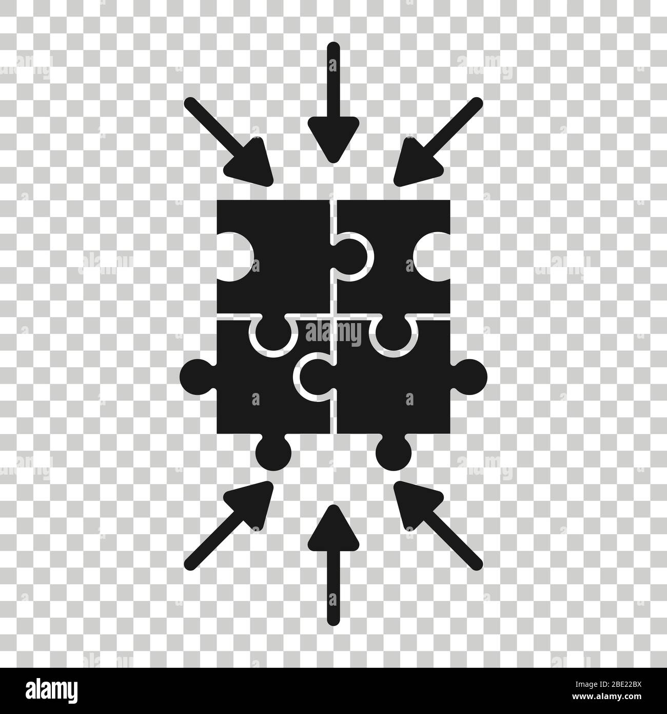 Puzzle jigsaw icon in flat style. Solution compatible vector ...