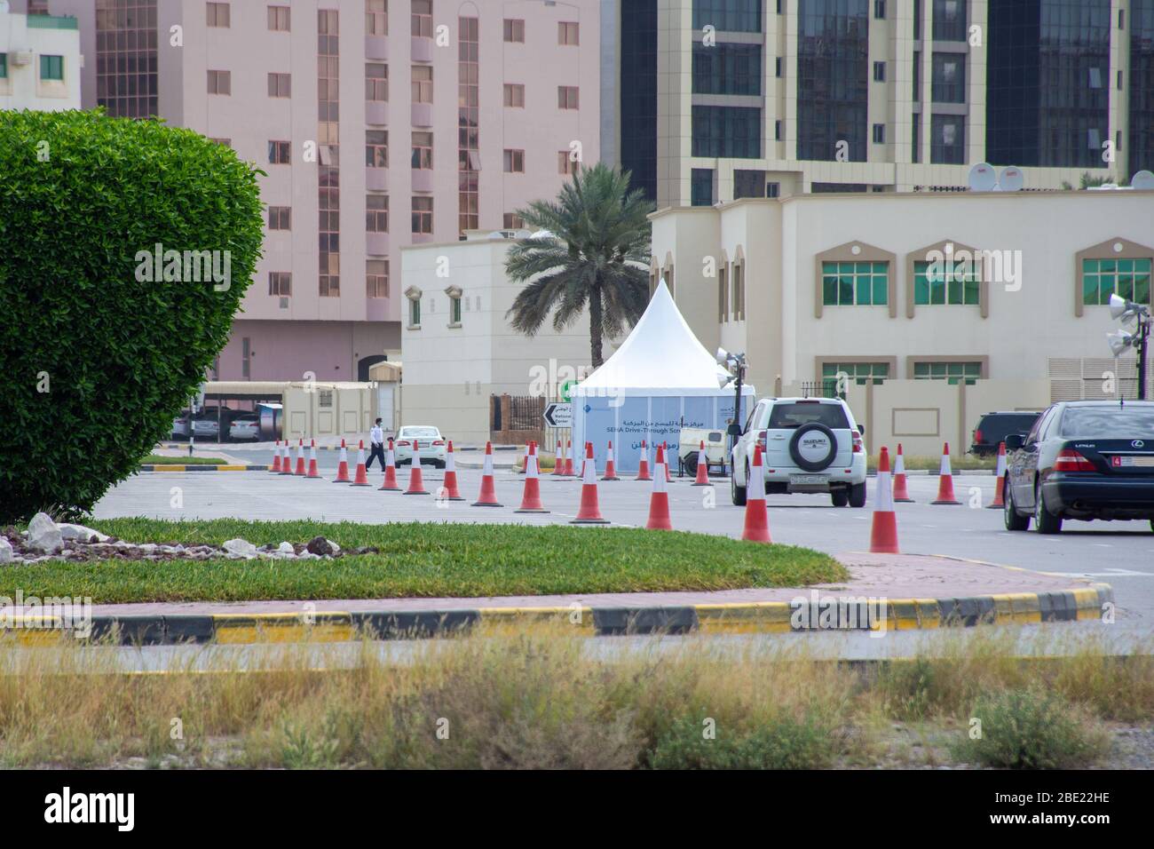 "Ras al Khaimah,RAK/United Arab Emirates 4/11/2020 Cars approach