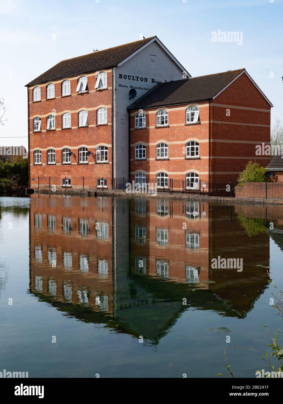 Flats built on the site of Becks Mill, Westbury, Wiltshire, UK