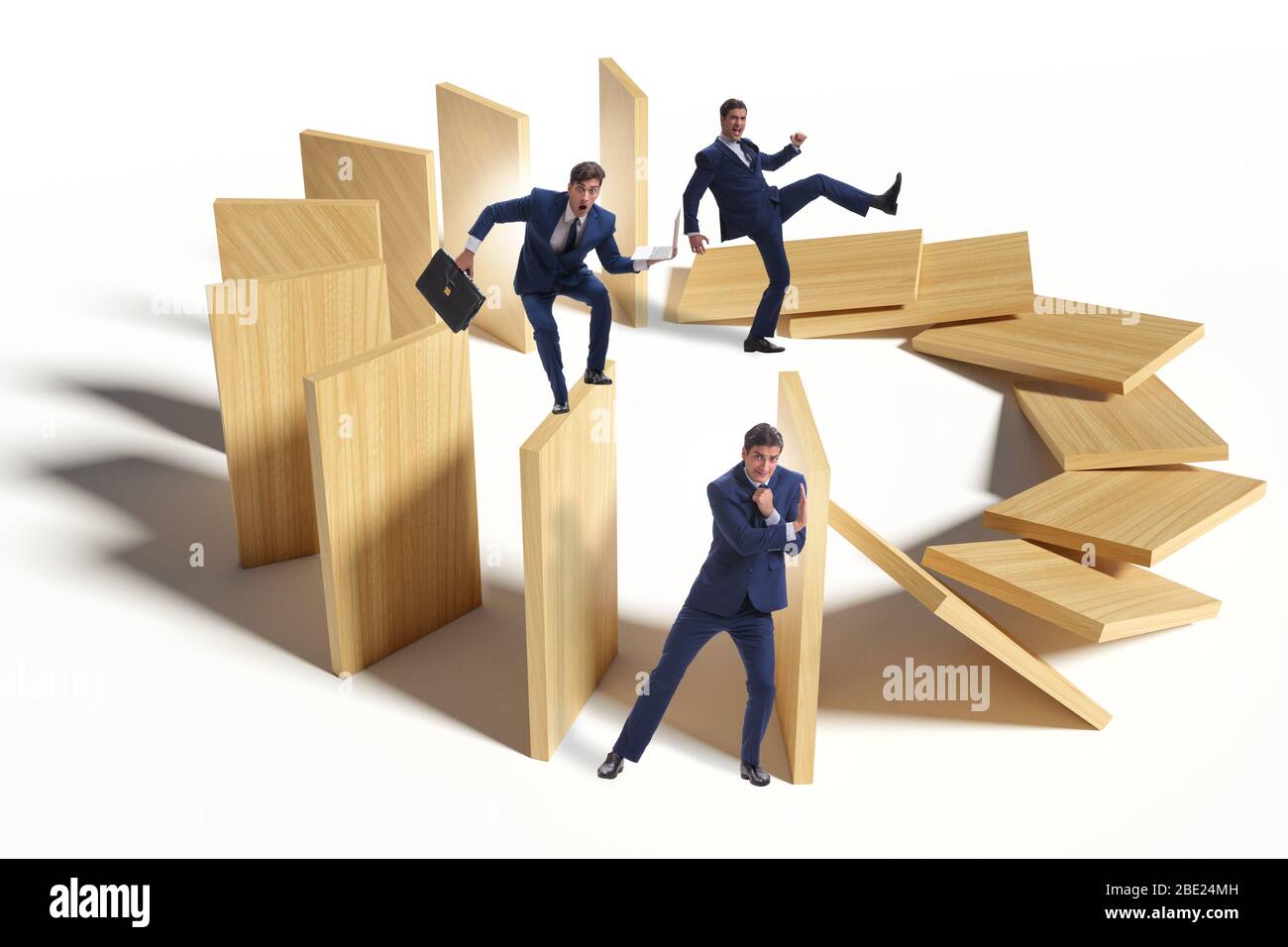 Domino effect and the competition concept Stock Photo - Alamy