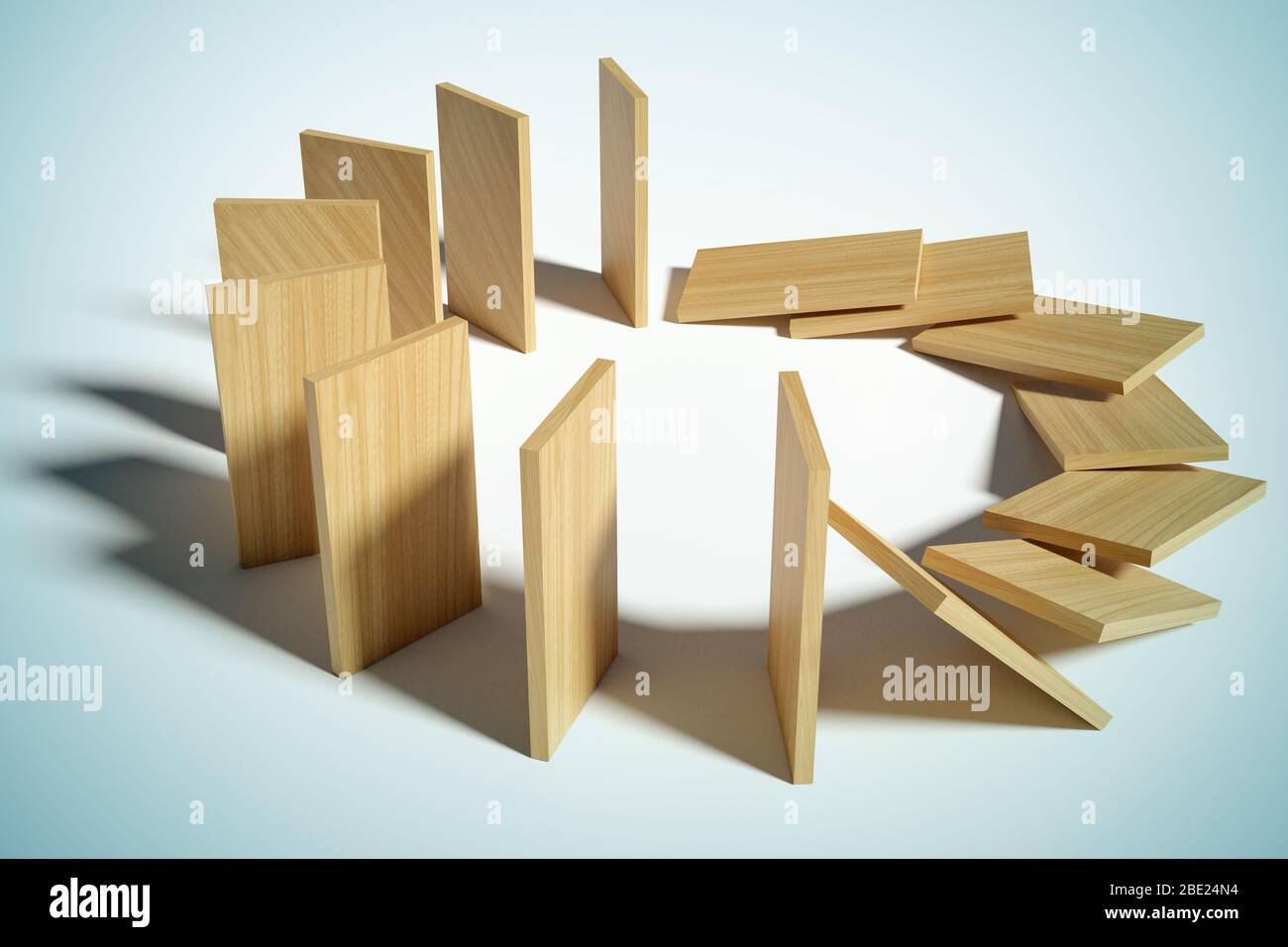 Domino effect concept - 3d rendering Stock Photo - Alamy