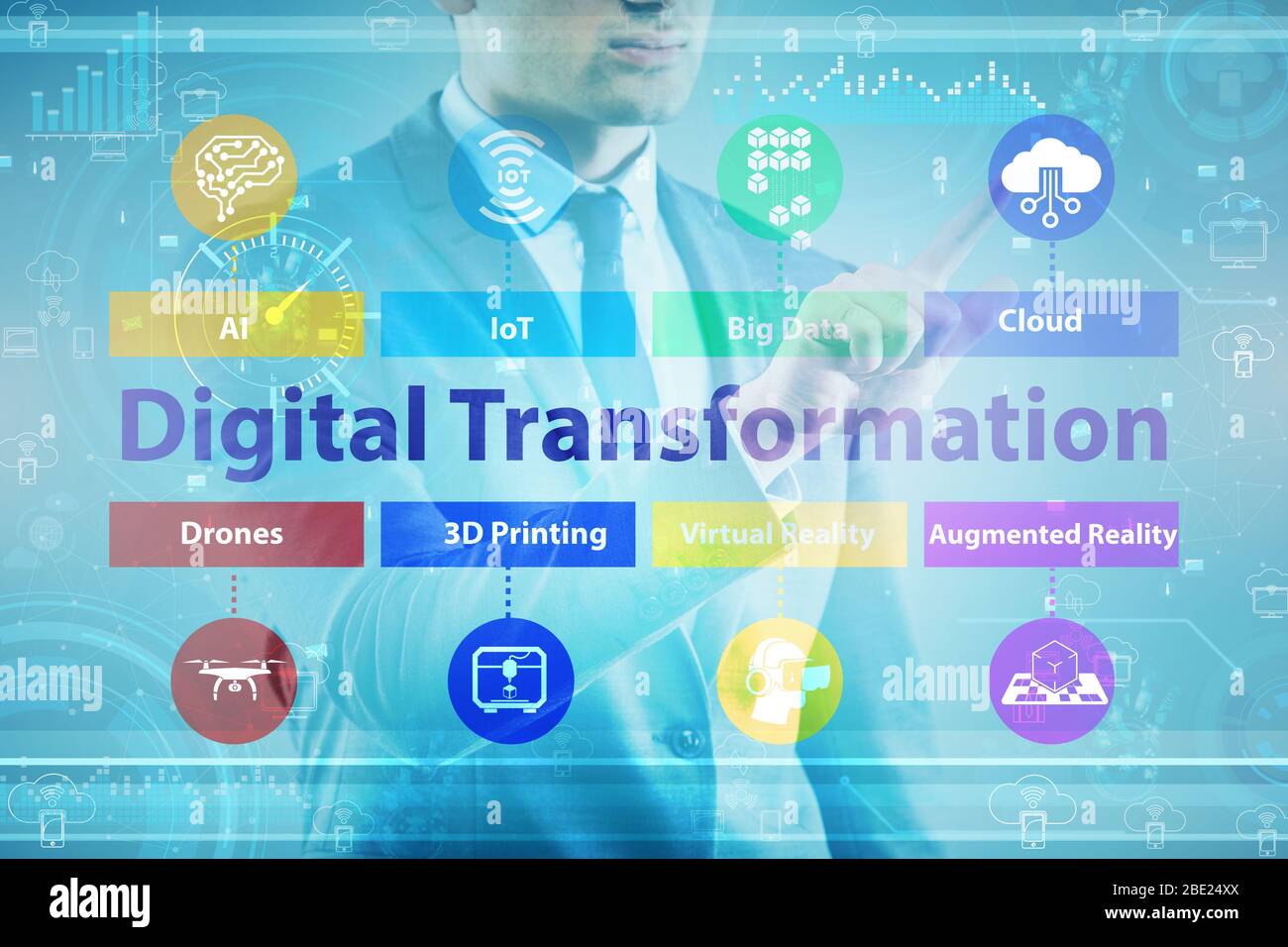 The digital transformation and digitalization technology concept Stock ...