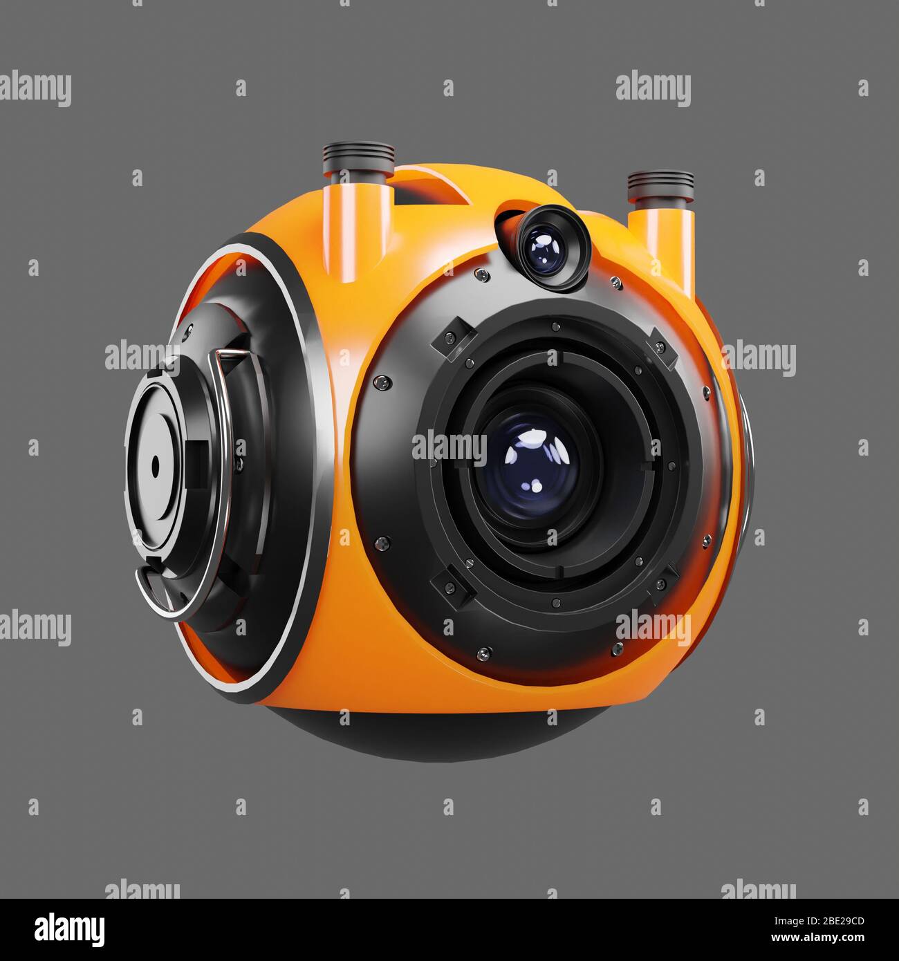 3d Flying hover drone robot surveillance camera with video camera unit, 3d  illustration Stock Photo - Alamy
