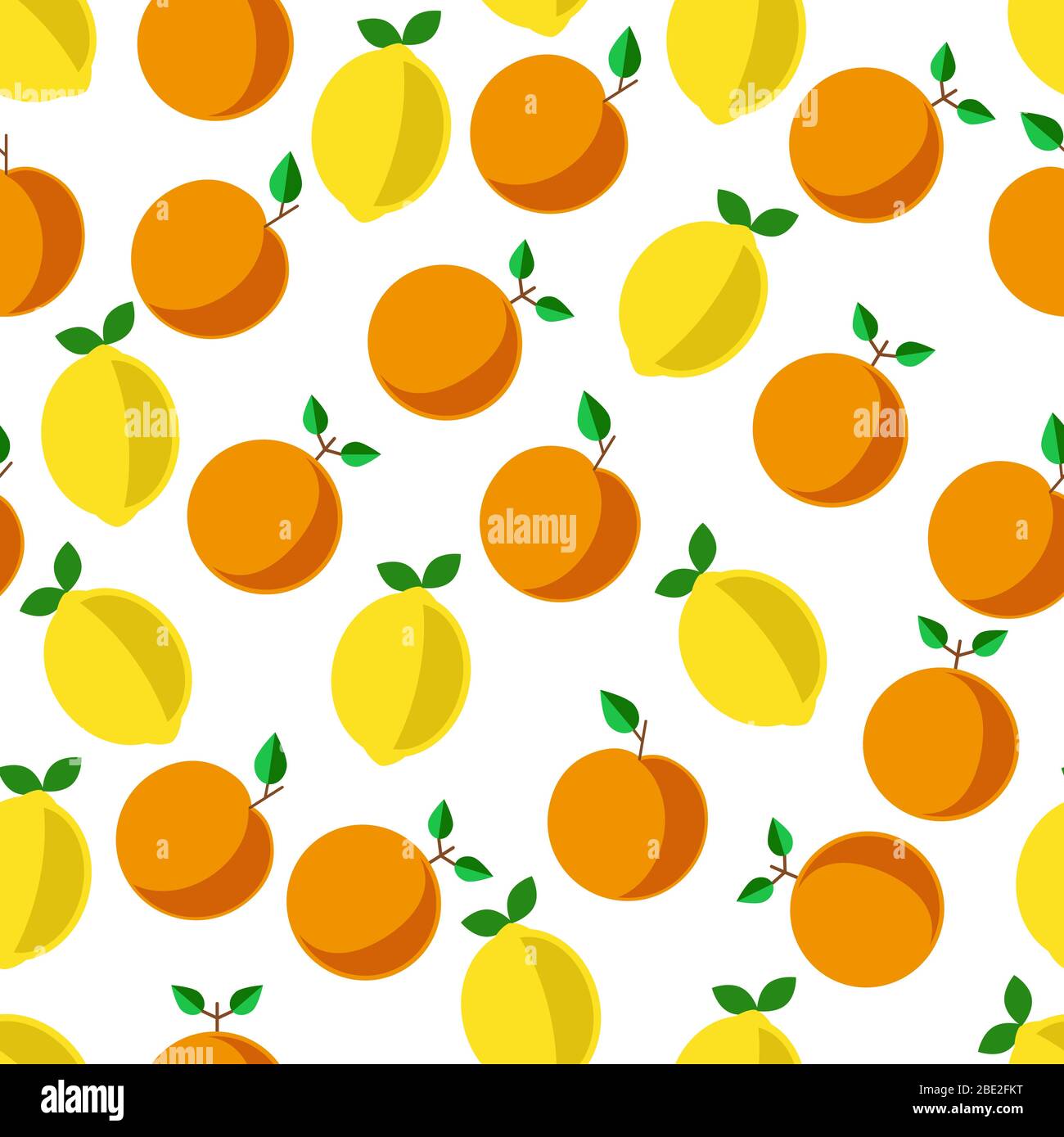 Lemons and oranges, grapefruits tropical fruits seamless pattern Stock Vector