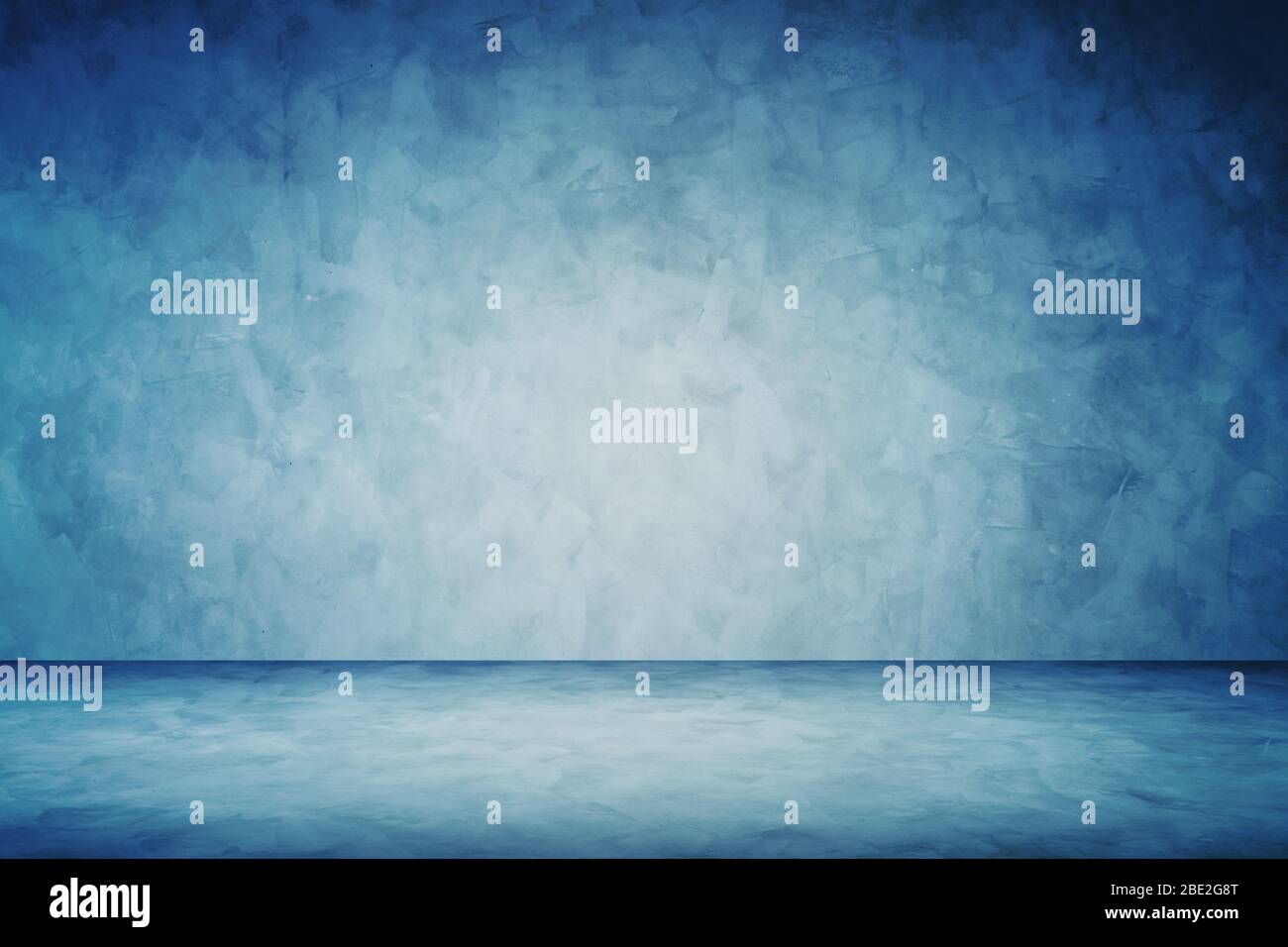 dark blue grunge cement wall studio background Stock Photo
