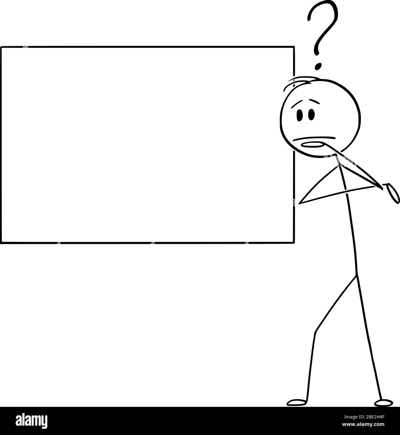 Stick Figure At Chalk Board  Great PowerPoint ClipArt for