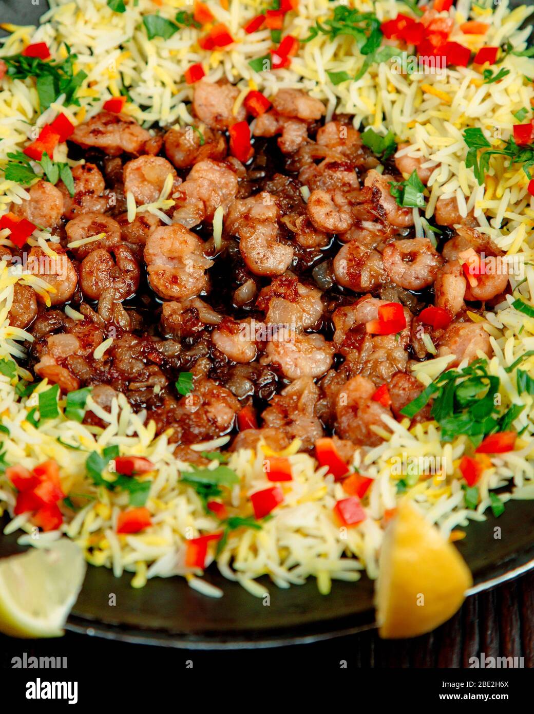 rice with vegetables and shrimp in sauce Stock Photo - Alamy