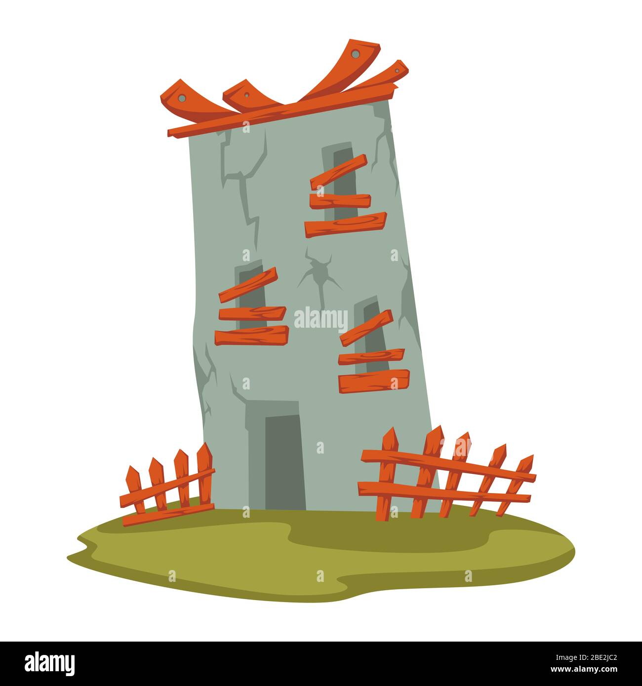 Old tower or building for living, abandoned house Stock Vector