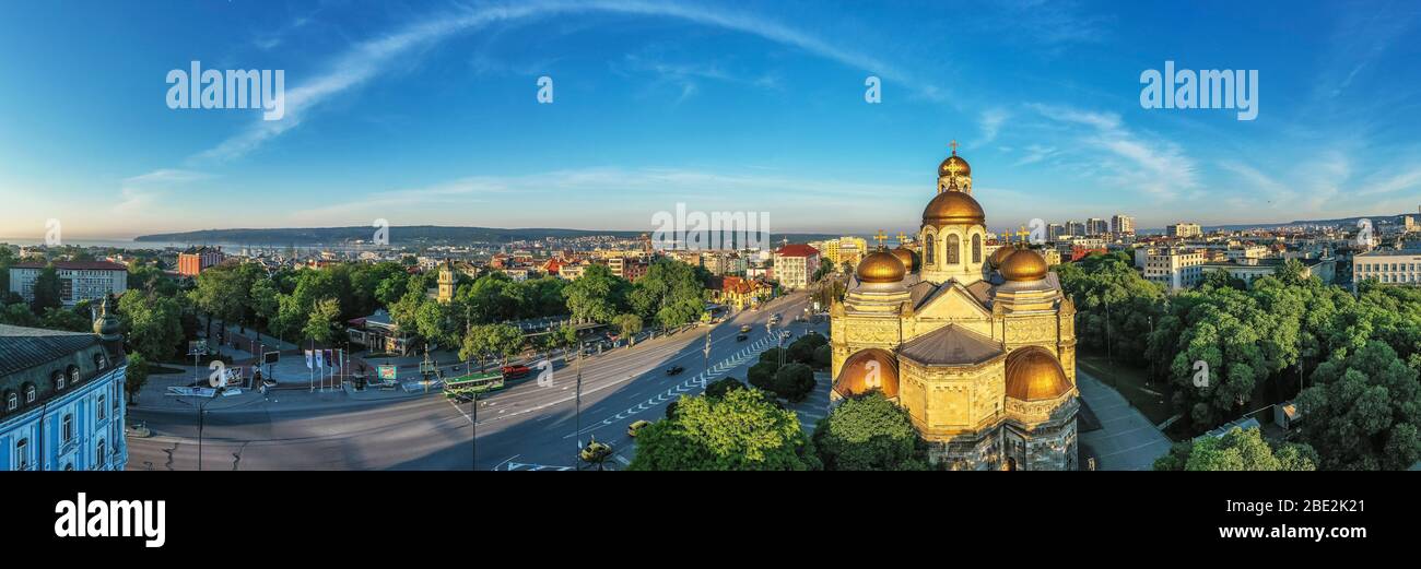 Europe, Bulgaria, Varna, aerial view of Mother of God Cathedral Stock Photo
