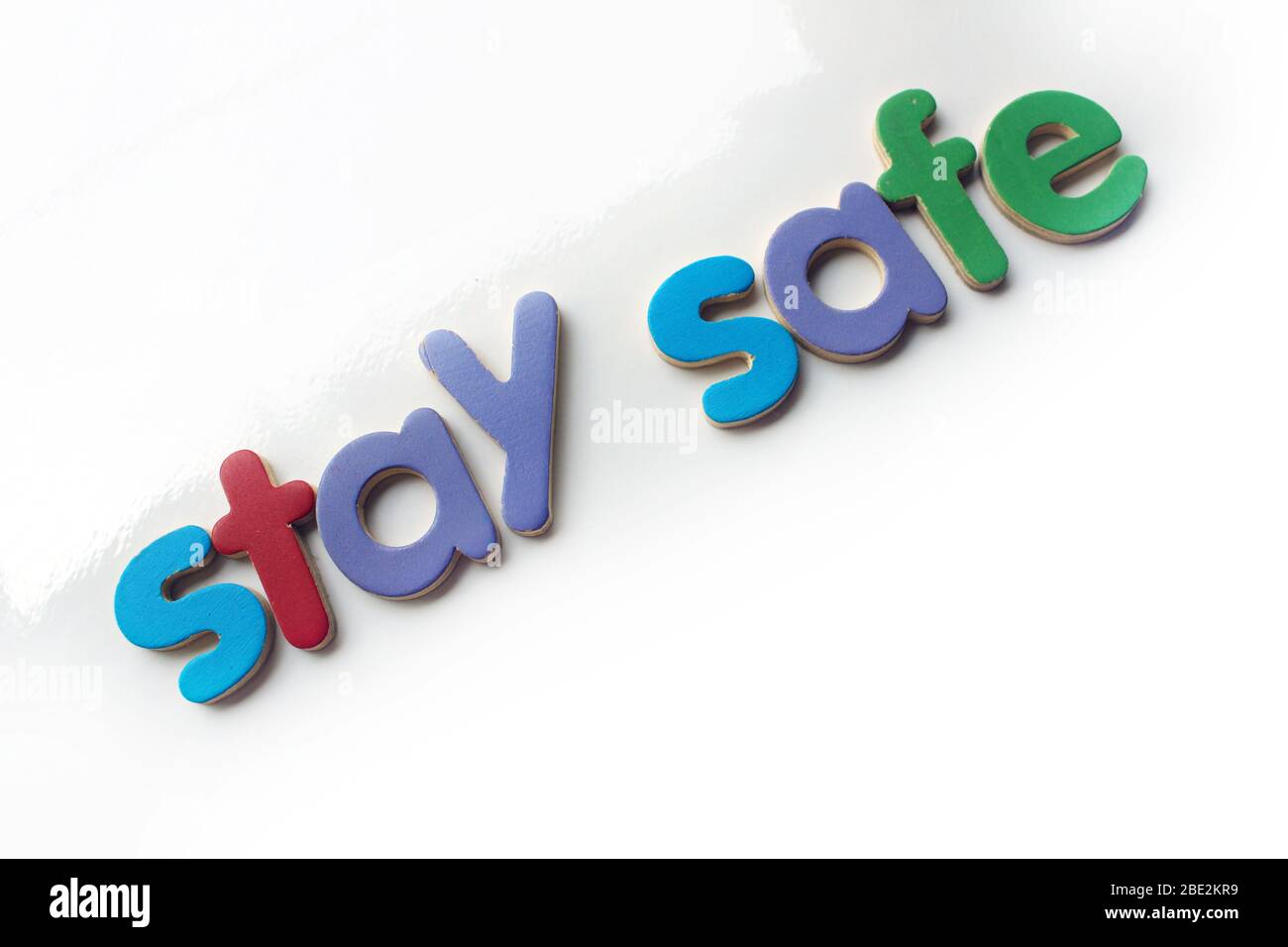 'Stay safe' slogan due to Coronavirus pandemic outbreak around the world. Coronavirus Covid-19, quarantine motivational phrase. Stock Photo