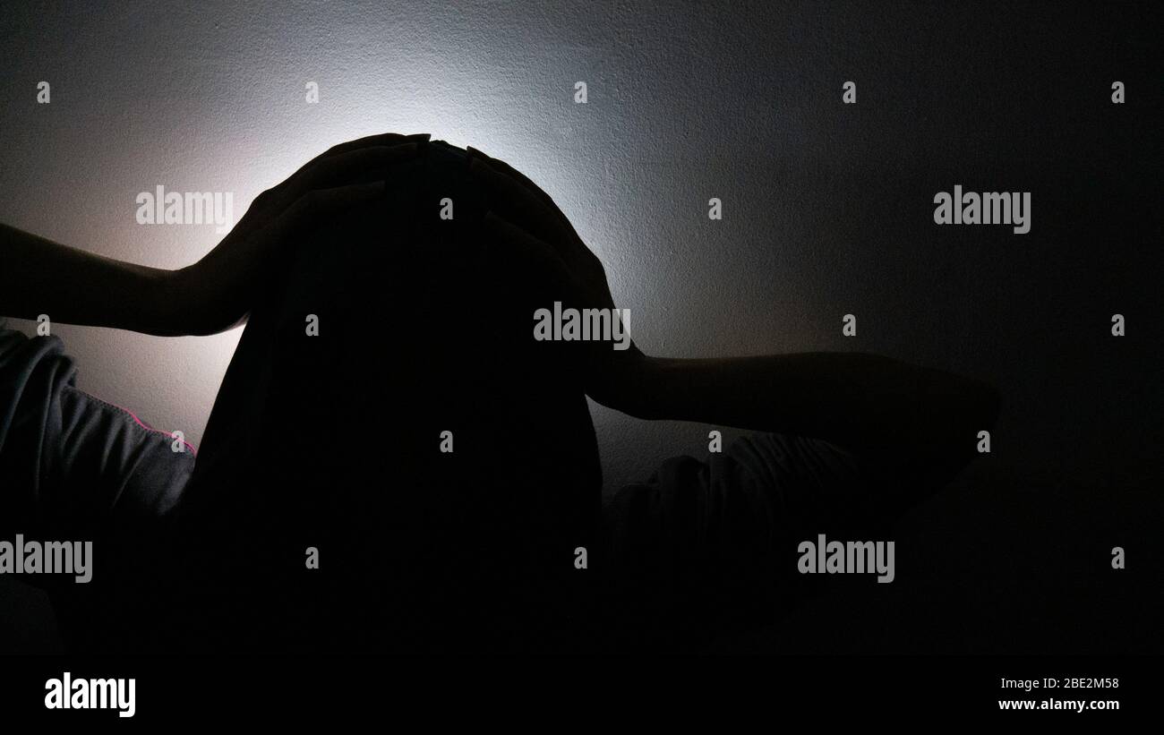 Depressed Person Silhouette High Resolution Stock Photography and ...