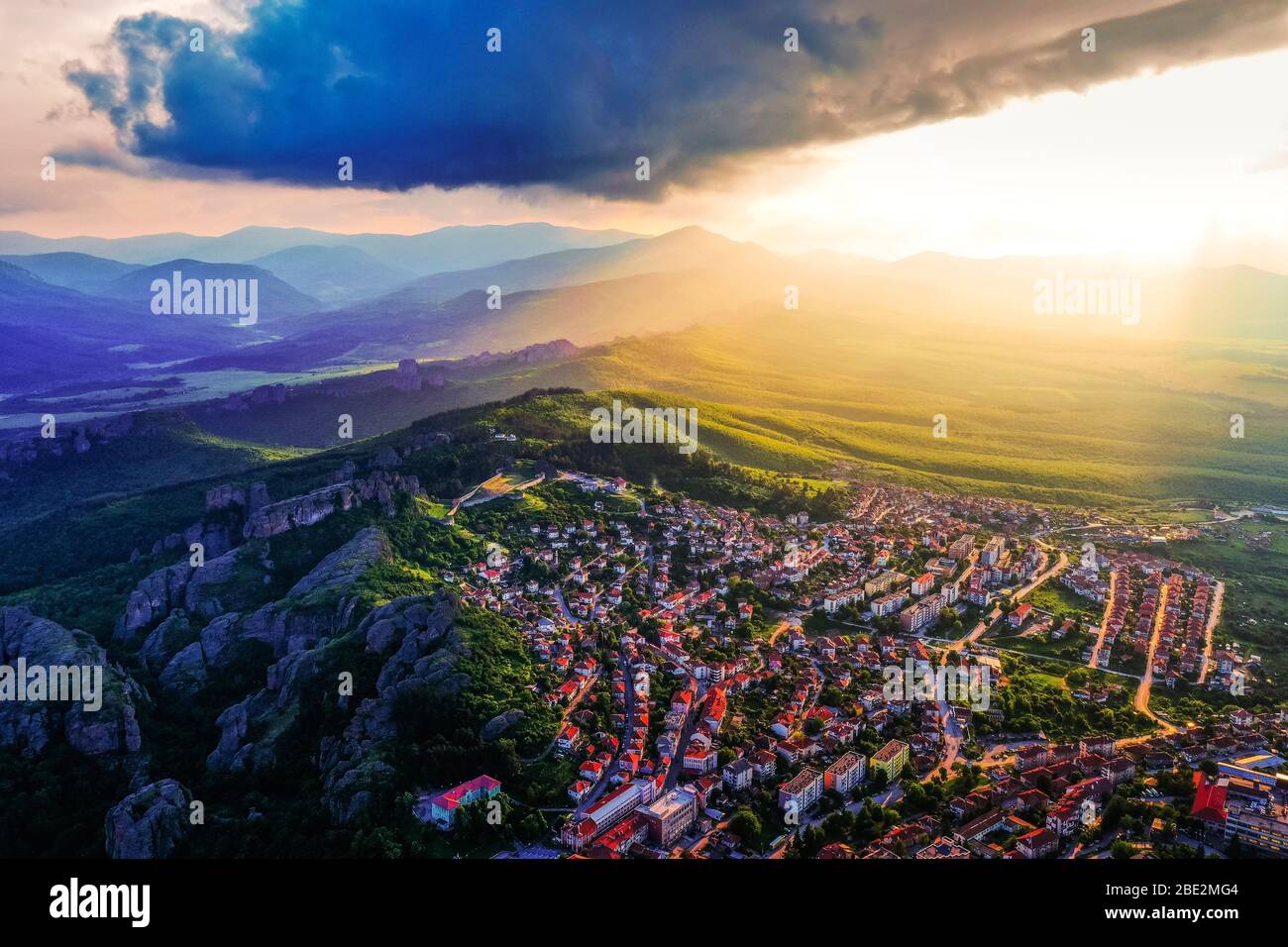 Europe, Bulgaria, Belogradchik, aerial view Stock Photo