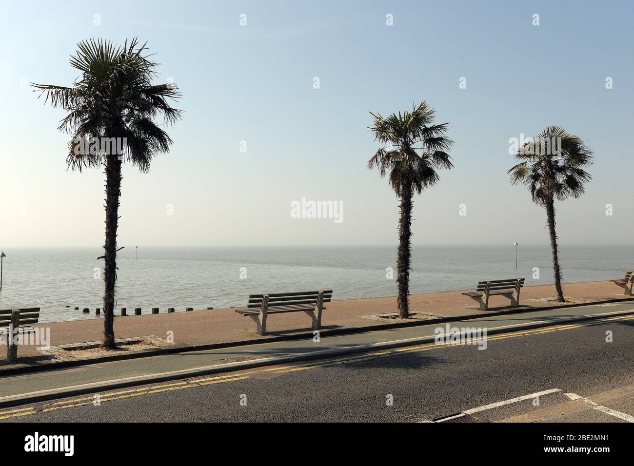 On what should be the start of a busy Easter weekend Southend-on-Sea in Essex resembles a ghost town with it’s shops, amusement arcades Cafes pubs and Stock Photo