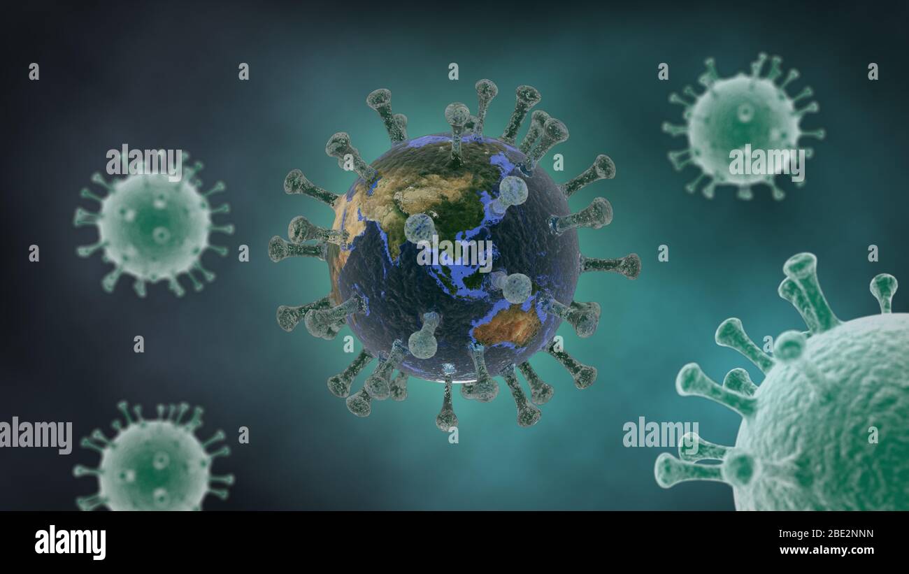 Planet earth covered by virus concept. Stock Photo