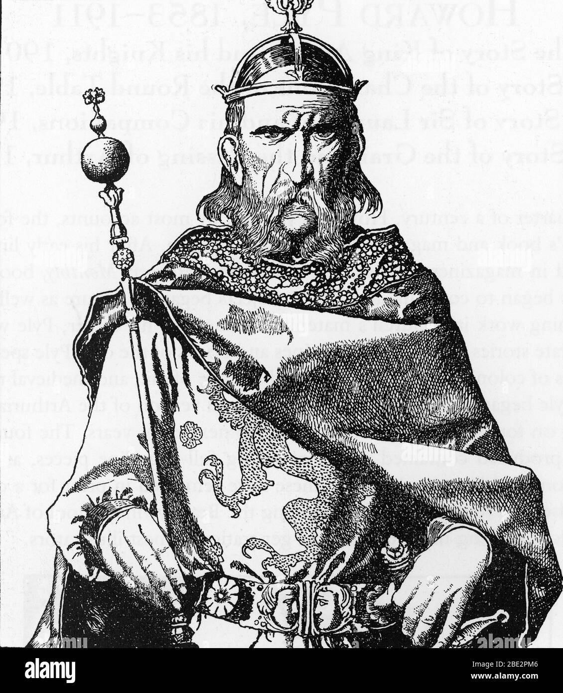 'Legende arthurienne : Portrait de Uther Pendragon, pere du roi Arthur' (Portrait of Uther Pendragon, legendary king of sub-Roman Britain and the fath Stock Photo
