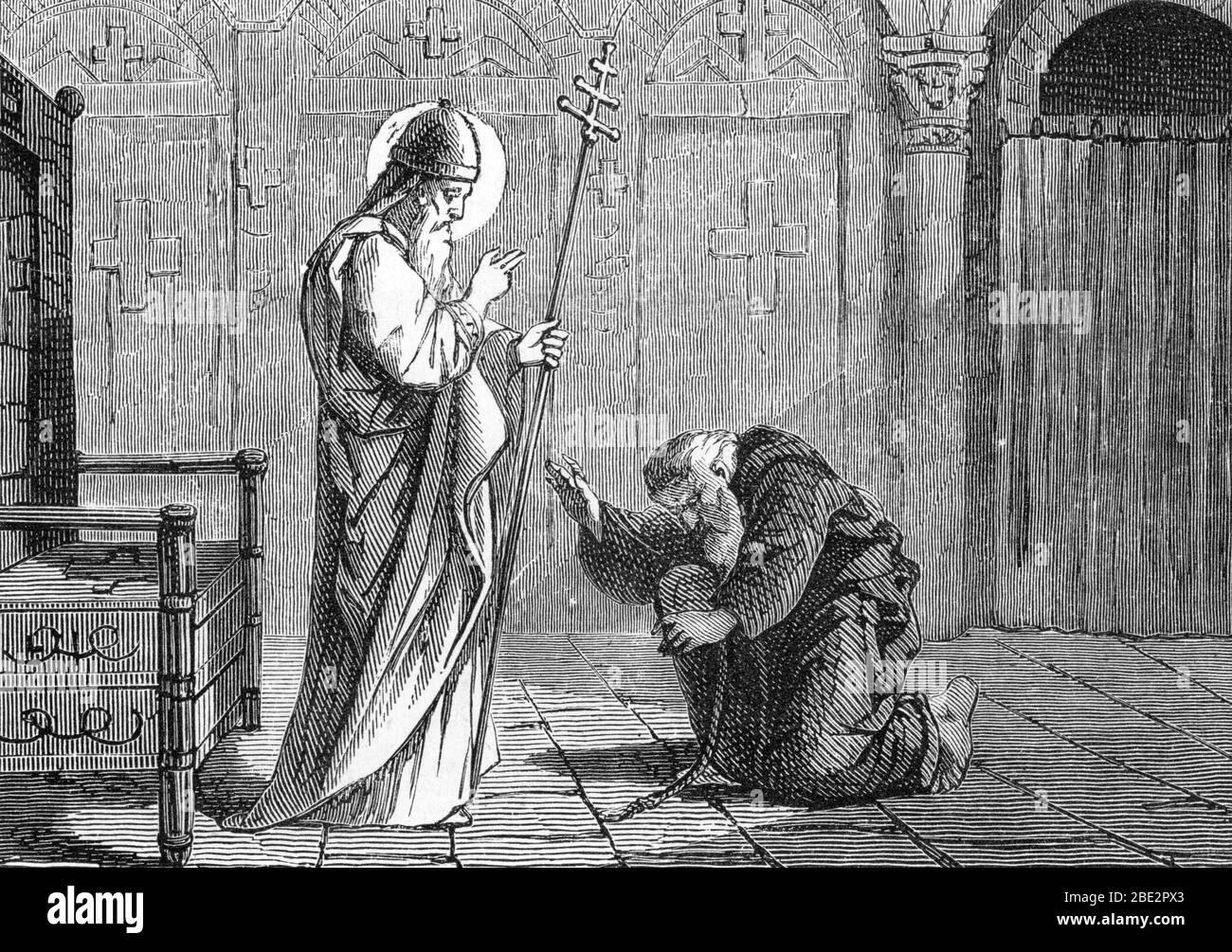 Representation du pape Zephyrin (198217) confessant Quintus Septimius