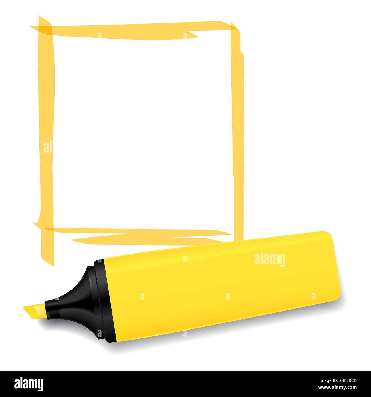 An image of a yellow neon text marker Stock Photo