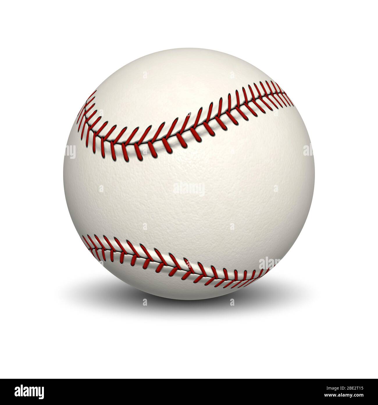 Ein typischer Baseball vor weissem Hintergrund Stock Photo