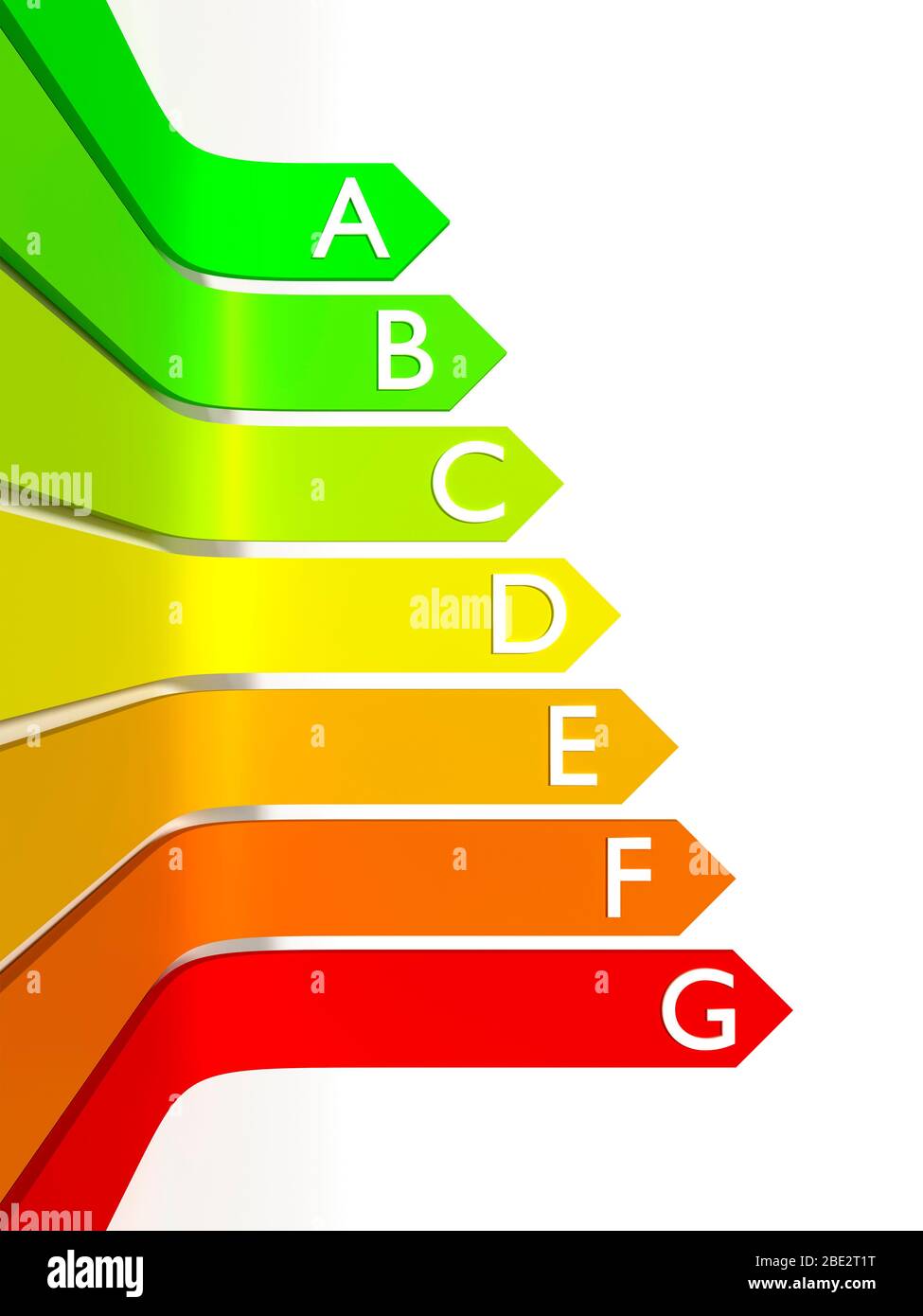 Eine Grafik, die die Energieeffizienz anzeigt Stock Photo