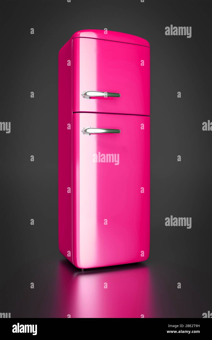 An image of a typical pink refrigerator Stock Photo Alamy
