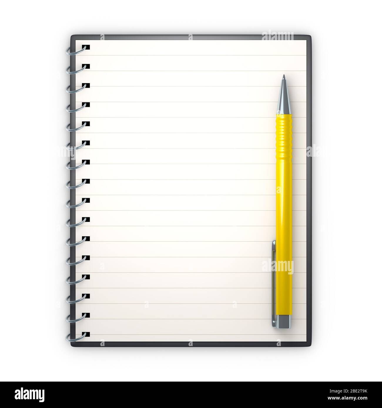 An image of a notepad and a ballpen Stock Photo