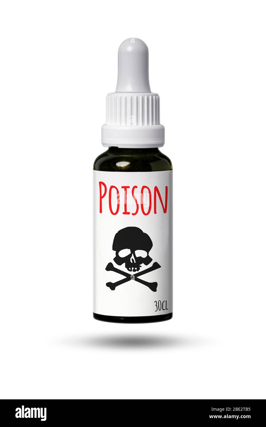 An image of a typical small bottle with skull and poison Stock Photo