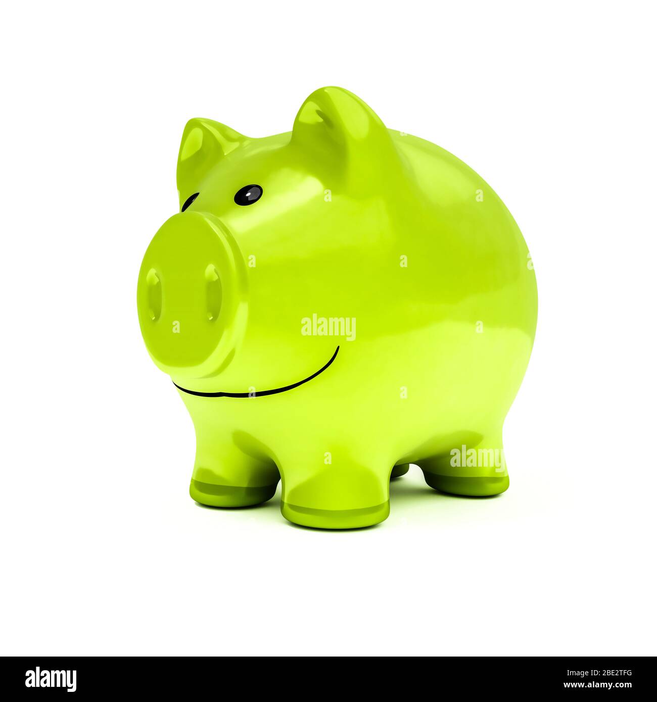 3d illustration of a typical piggy bank in green color Stock Photo Alamy