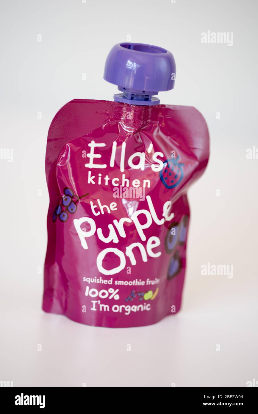 Ellas purple fruit puree Stock Photo